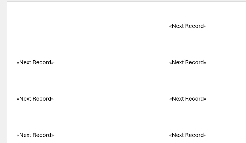 Using Word Mail Merge with Excel Data