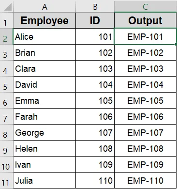 Add Text to the Beginning of a Cell with Flash Fill