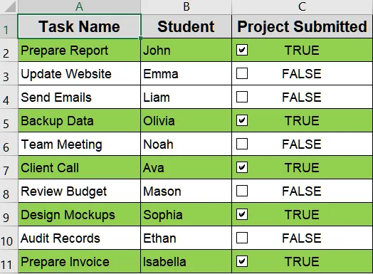 Applying Conditional Formatting Using Linked Cells