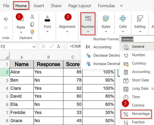 Set Up a Numeric Threshold to Calculate the Value of Percentage