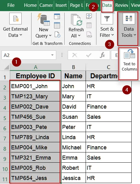 Use Text to Columns for Fixed-Width Extraction