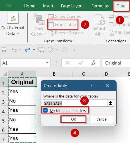 Convert Yes/No to 1/0 Using Power Query