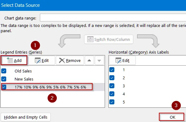 Display Percentage Change Using Error Bars
