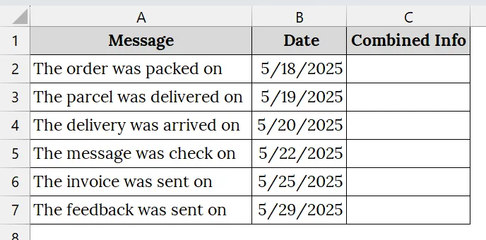 Combine Date and Text Using the TEXTJOIN Function