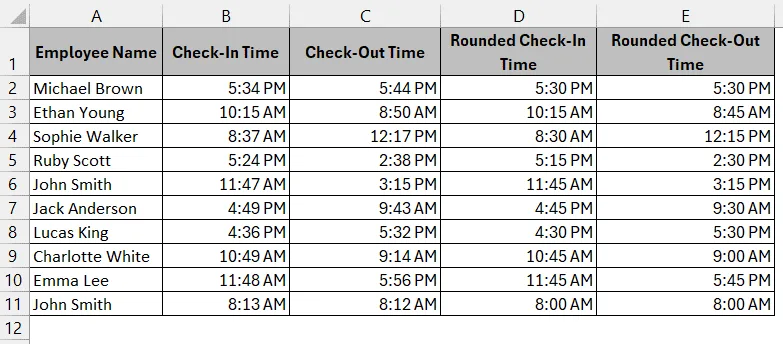 Applying FLOOR Function to Round Time