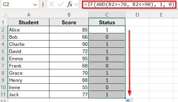 Apply IF Function to Return Numeric Values Instead of Text Labels