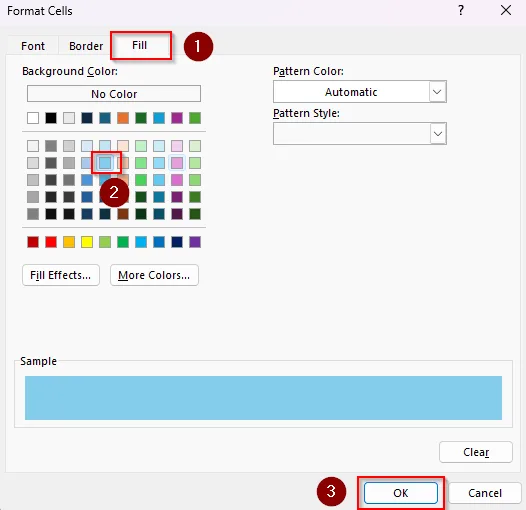 Applying Customized Colors to the Table