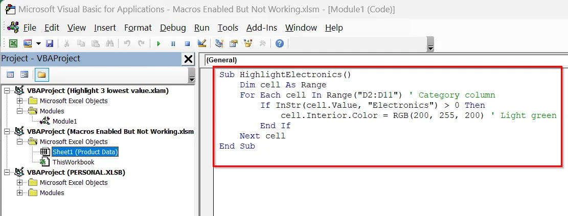 Fix Macro Code Errors