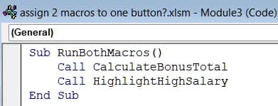 Steps to Assign Two Macros to One Button in Excel