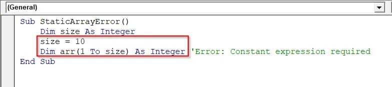 Use Redim for Dynamic Arrays Instead of Static Arrays