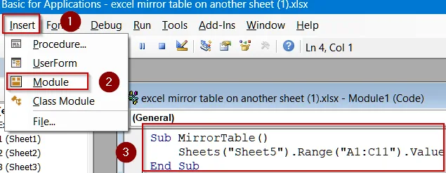Mirror a Table Automatically Using VBA Code