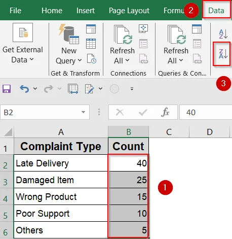 Manually Create a Pareto Chart in Older Excel Versions