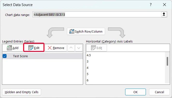 Create a Scatter Plot with Two Adjacent Variables