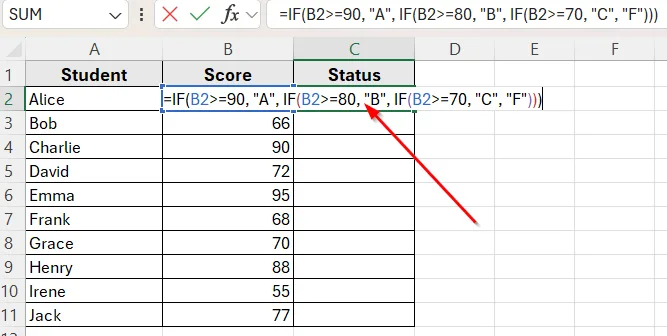 Use IF Function to Assign Categories Based on Value Ranges