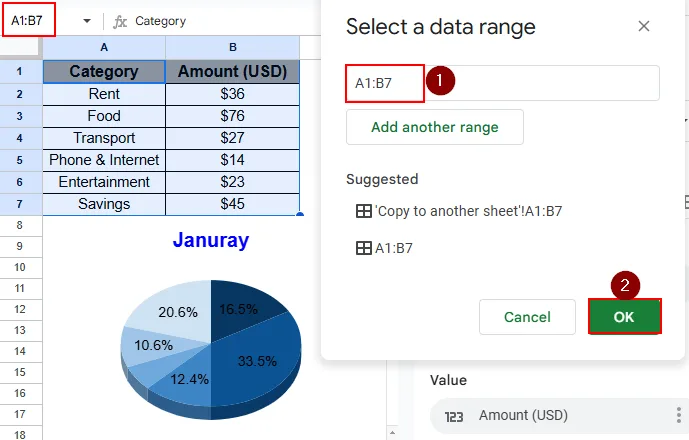 Copy a Chart from One Sheet to Another Sheet