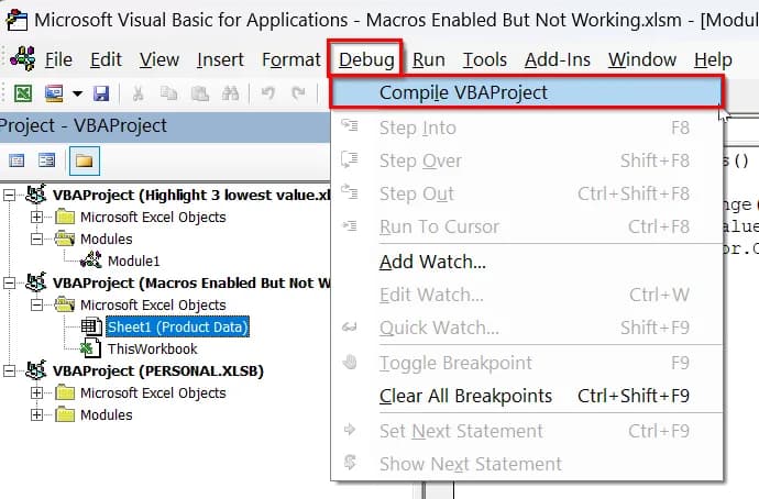 Fix Macro Code Errors