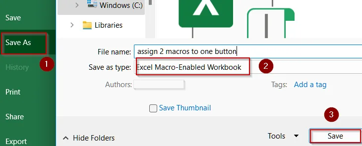 Steps to Assign Two Macros to One Button in Excel
