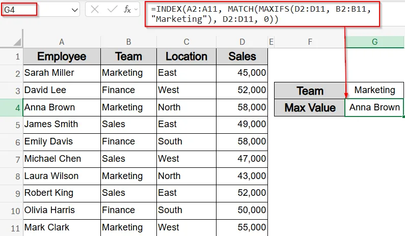 Retrieve Associated Data Using INDEX and MATCH Functions