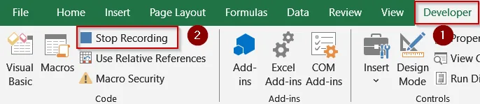 Steps to Use Macro Recorder in Excel