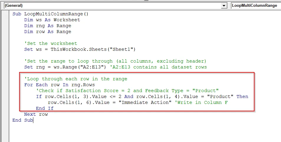 Examples of For Each Row in Range Statement in Excel VBA