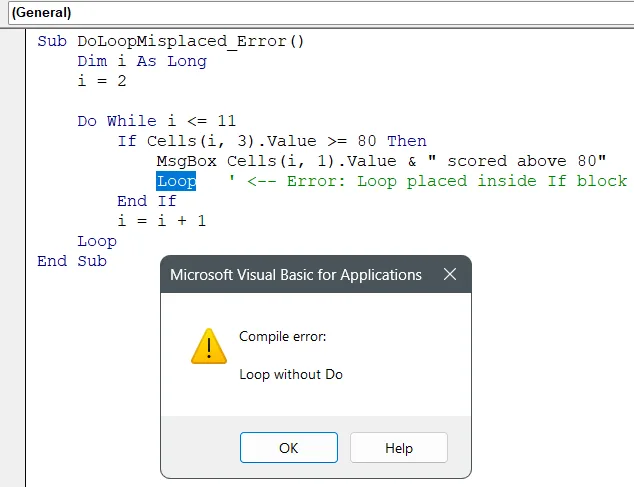 Match Do and Loop Placement Correctly