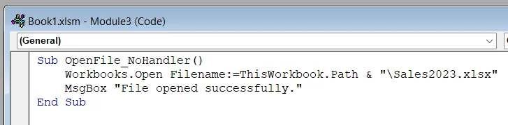Utilize On Error GoTo 0 After Ignoring a File Not Found Error in Excel VBA