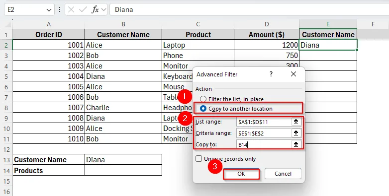 Using Advanced Filter to Vlookup and Return All Matches