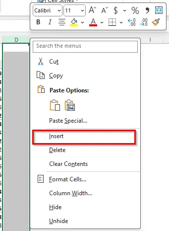 Solution 2: Insert Rows/Columns for More Space