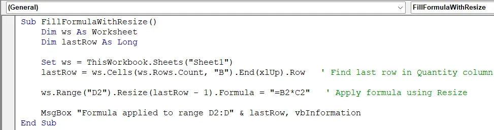 Solution 3: Use Resize Instead of AutoFill to Avoid Range Class Error
