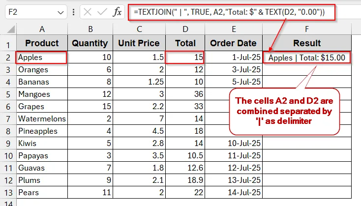 Combine Texts And Numbers With TEXTJOIN For Cleaner Formatting