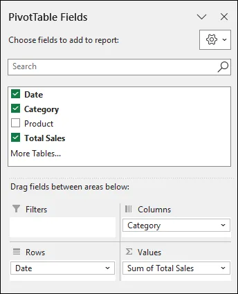 Using Pivot Table Formatting Icon