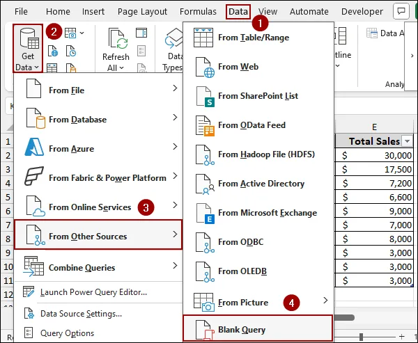Using Blank Query in Power Query Editor