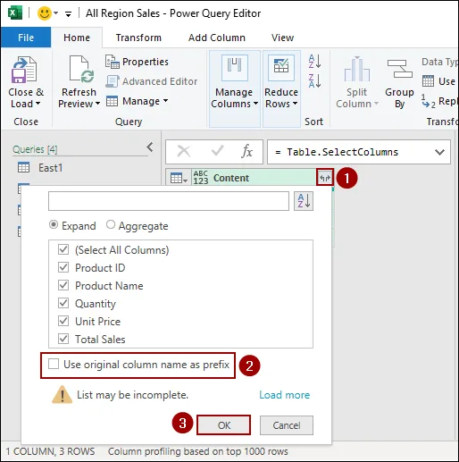 Using Blank Query in Power Query Editor