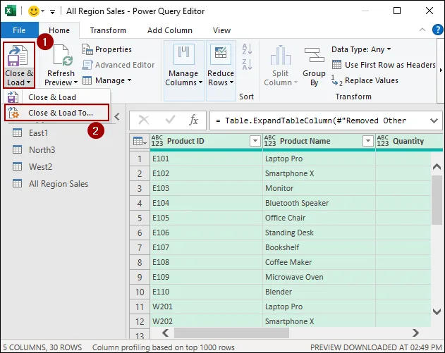 Using Blank Query in Power Query Editor