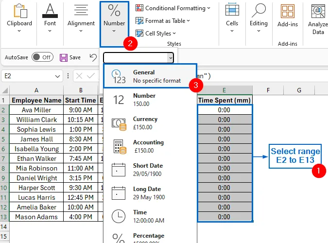 Convert Hours to Minutes Using HOUR and MINUTE Functions