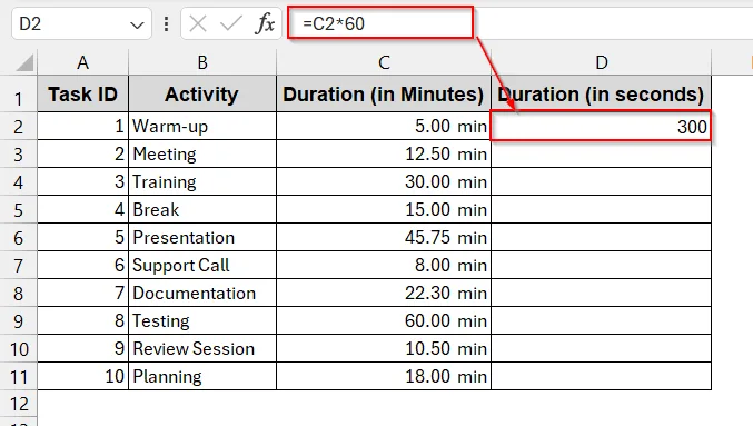 Convert Minutes to Seconds with Simple Multiplication