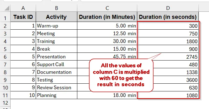 Convert Minutes to Seconds with Simple Multiplication