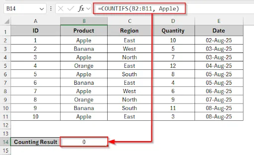 Text Criteria Not in Quotes