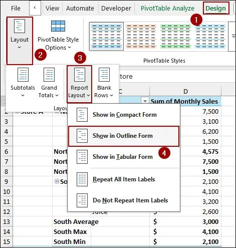 Steps to Create Custom Subtotal in Excel Pivot Table