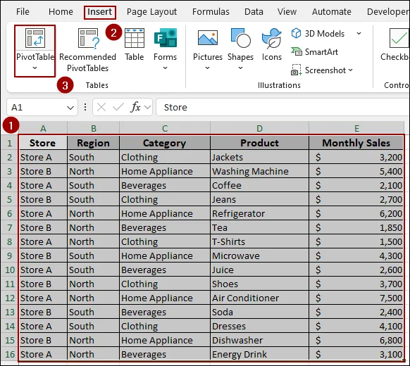 Steps to Create Custom Subtotal in Excel Pivot Table