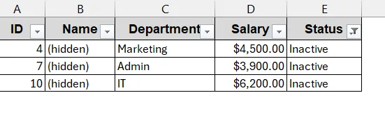 Delete Hidden Rows Created by Filter Option