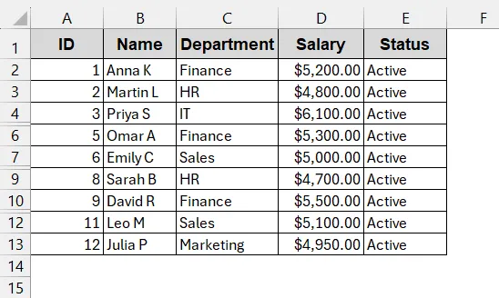 Manually Delete Hidden Rows in Small Worksheets