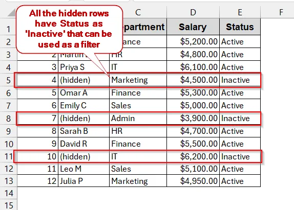 Delete Hidden Rows Created by Filter Option