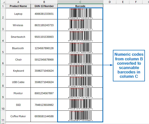 Use External Add-ins to Generate EAN-13 Barcode