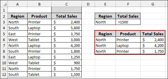 Advanced Filter Not Working Because of Merged Cells