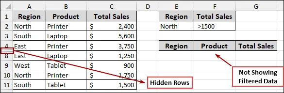 Filtering Blocked Due to Hidden Rows