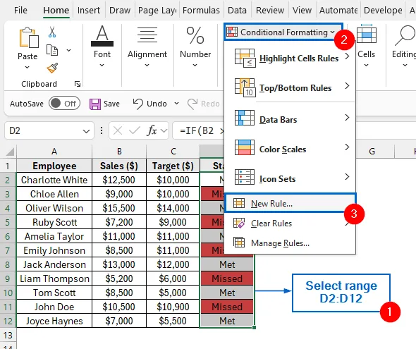 Step-by-Step Guide for Using IF Statement With a Helper Column to Highlight Cells