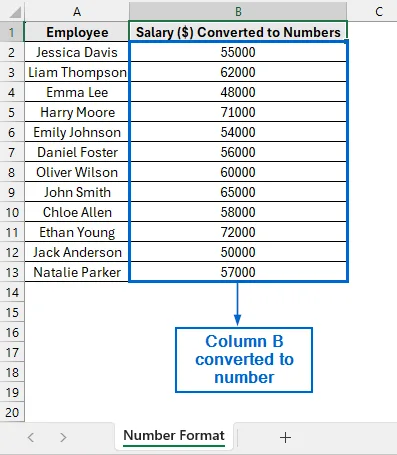 Use the Paste Special Tool to Transform Column into Number