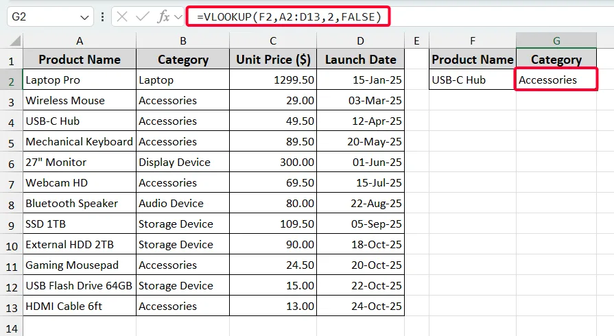 Use VLOOKUP Function