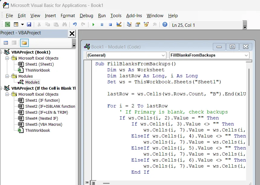 VBA Macro to Fill Blank Cells Automatically